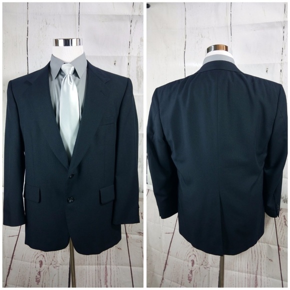 Sterling & Hunt Kuppenheimer 44R Navy Blue Suit - Picture 4 of 8